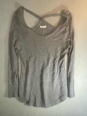 Athleta Grey Long Sleeve Top